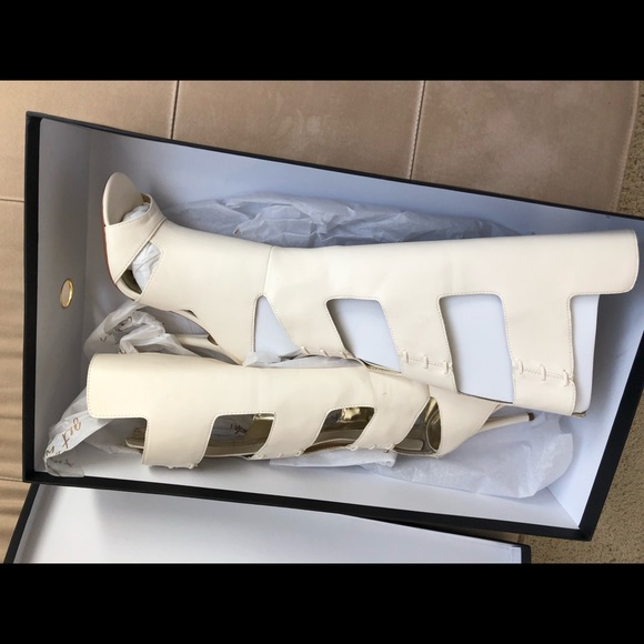 BeBe Boots size 6 white, leather - Picture 2 of 4